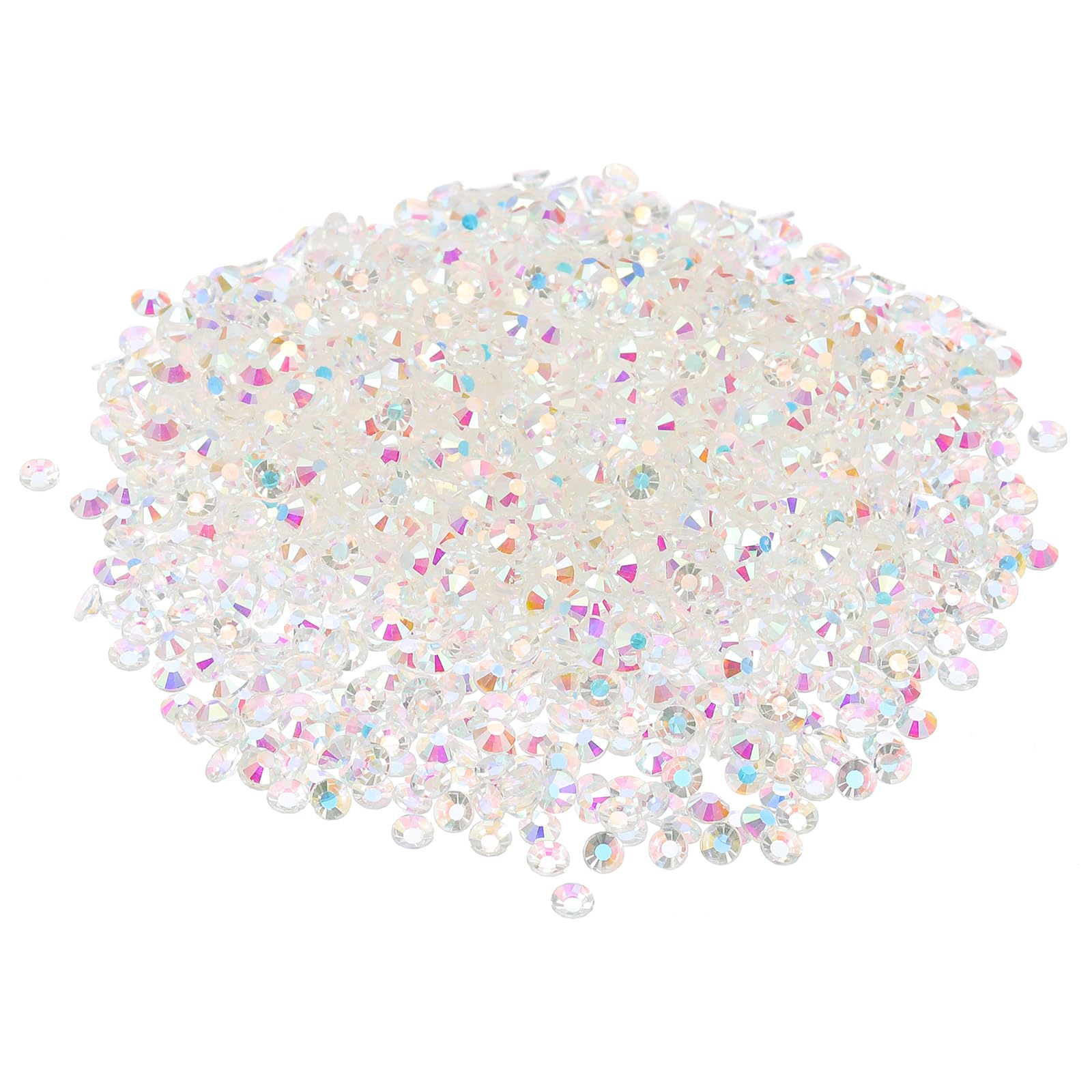 PATIKIL SS12/1440Pcs Glass Diamante Rhinestone, Crystal Glass Flat Back Rhinestones Round Crystal Man Made Gems Diamond Decor for Nail Art Craft Clothes DIY Makeup, AB Clear