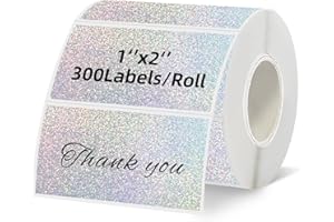 WANGHENG 2''x1'' Holographic Direct Thermal Barcode Labels,Self-Adhesive Thermal Printer Stickers for Address Design DIY Logo Business（Dots）