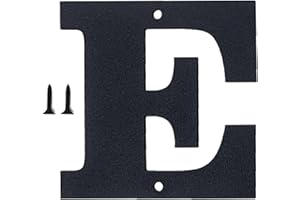 Monlyey - Metal Modern House Numbers Address Letters - Metal Numbers Letters Door Numbers Signage Street Home Address Plaque for Garden Door Mailbox Decor (Black 3", E)