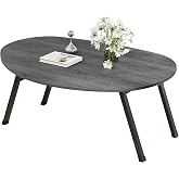 MUZERUL Small Foldable Coffee Table Mango Shape Wooden Center Table,Grey | Mid Century Modern Floor Table,Irregular Living Room Tables, Unique Tea Table for Small Spaces Office,Easy Assembly