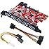 Inateck PCI-E to USB 3.0 5-Port PCI Express Card and 15-Pin Power Connector, Mini PCI-E USB 3.0 Hub Controller Adapter, with Internal USB 3.0 20-PIN Connector - Expand Another Two USB 3.0 Ports - [ Include with A 4pin to 2x15pin Cable + A 15pin to 2x 15pin SATA Y-Cable ]