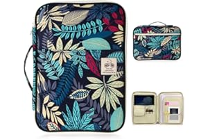 BTSKY New Multi-Functional A4 Document Bags Portfolio Organizer-Waterproof Travel Pouch Zippered Case for Ipads, Notebooks, P