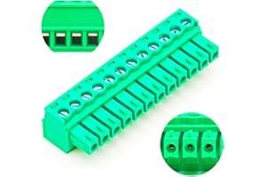 GENERIC Tcenofoxy 3.81mm 2/3/4/5/6/7/8/9/10/11/12/13/14/15/16/18/20/24 Pin Phoenix Connector PCB Screw Terminal Block Connector (2Pcs 3.81M-12Pin)
