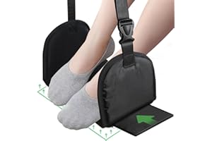 YIMEI GOOD PRODUCT Airplane Foot Rest, Memory Foam Foot Hammock with Support Portable Travel Essentials, Under Desk Footrest/Long Flight Accessories to Relax Feet and Leg