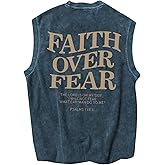 Verdusa Vintage T Shirts for Men Graphic Y2K Gym Shirts Letter Sleeveless Loose Washed Tank Tops