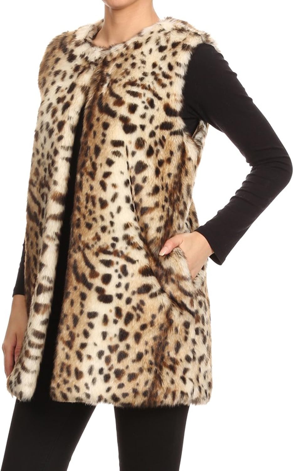 leopard fur vest