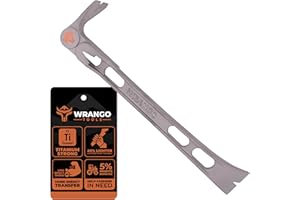 Wrango Tools 9.5" Titanium Molding Bar for Trim and Siding Removal - Double-Wide Ends - 45% Lighter Than Steel - Side Nail Pu