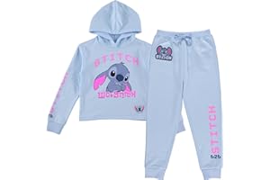 Disney Girls Lilo & Stitch Clothing Set - Stitch Sweatshirt Hoodie and Jogger - 2-Piece Outfit Set - Sizes 4-16