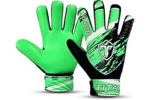 TITAN GK Soccer Goalie Gloves - Football Goalkeeper Gloves Kids, Boys, Children, Youth with 4mm Latex Strong Grips Palm, Double Wrist Support