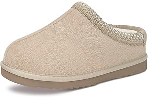 INTINI Kids Slippers Boys Girls Clogs Slipper Faux Fur Soft Slip On Suede Warm Winter House Shoes Cozy Anti-Slip Indoor Outdoor Mules