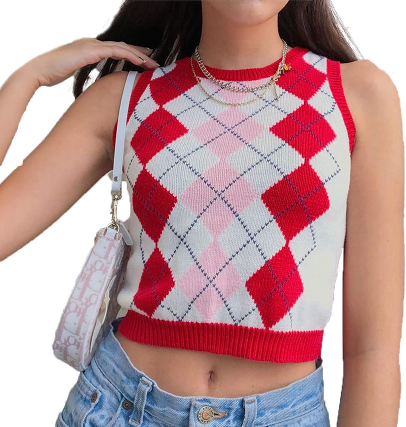Women Sexy Knitted Sweater Vest Sleeveless VNeck Slim Fit Tank Crop