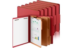 Skyygemm 12 Pcs Classification Folders Letter Size, 3 Divider Pressboard File Folder with Fasteners, Expanding File Organizer Bulk for Teachers, Clergy, Office, Church, Christmas Donations (Red)