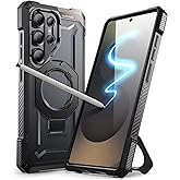 SUPCASE for Samsung Galaxy S25 Ultra Case with Stand (Unicorn Beetle Grip), [S Pen Friendly] [Compatible with MagSafe] [Military-Grade Protection] Magnetic Translucent Back Phone Case, Black