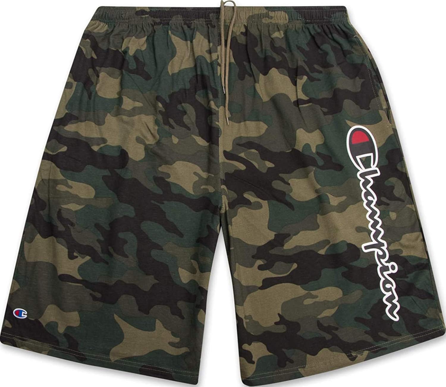 Buy Champion Mens Big and Tall Lightweight Cotton Jersey Shorts with Script Logo Fig Camo 5X at