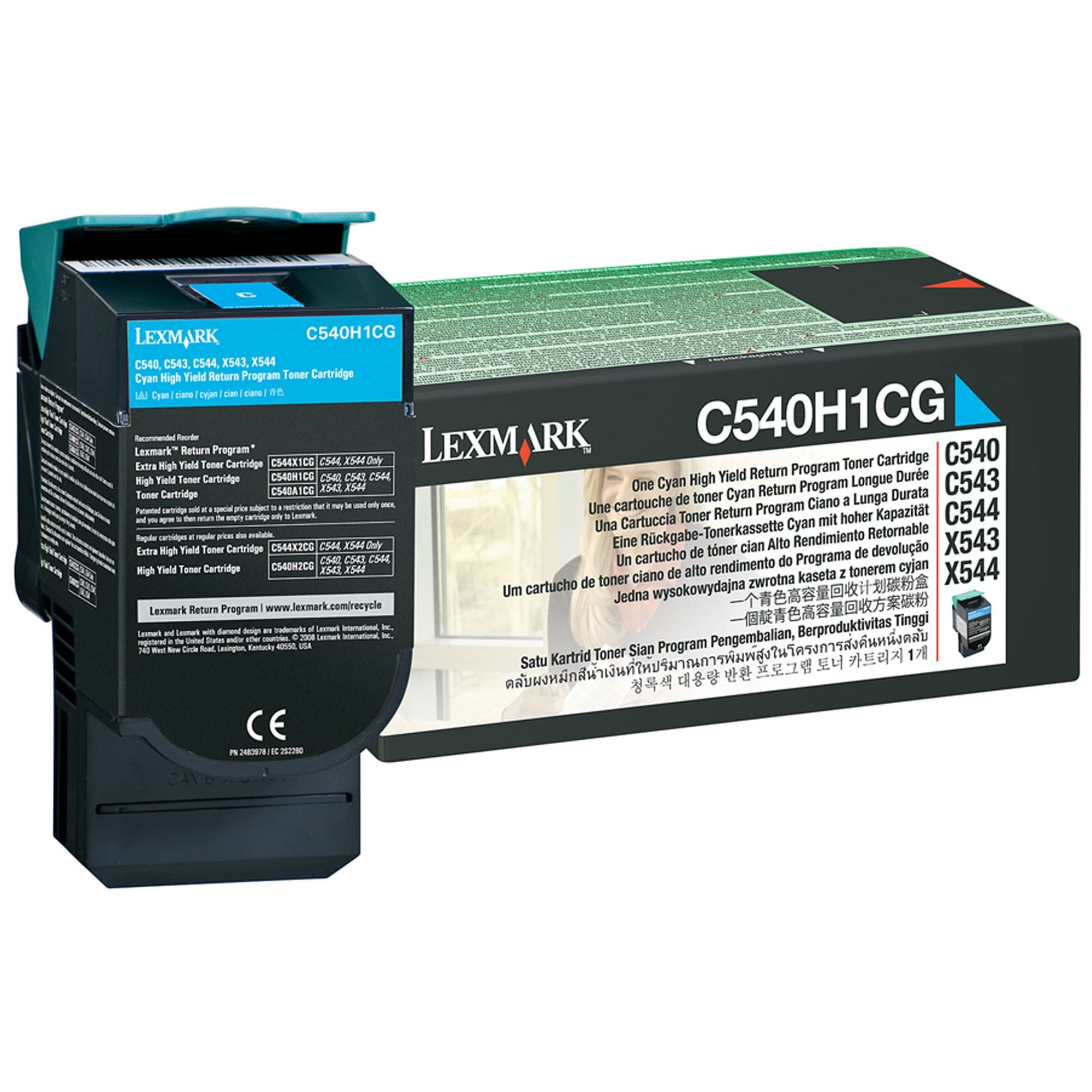 Lexmark C540n/C543dn/X543dn/C544/X544 Series High Yield Return Program Toner Cartridge - Cyan