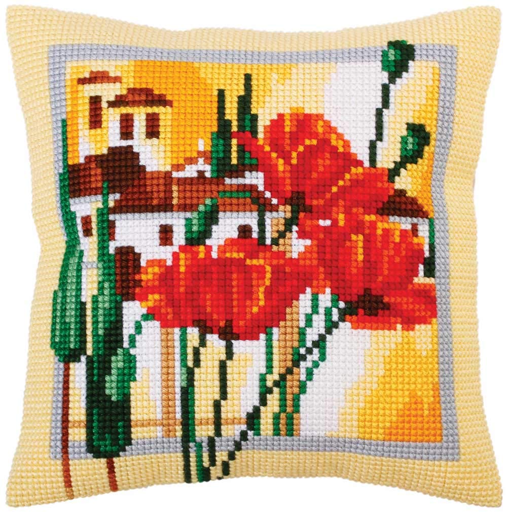 Collection d'Art Cushion KIT/TUSCANY/40 X 40, Cotton Acrylic, Multi, 40 x 40cm