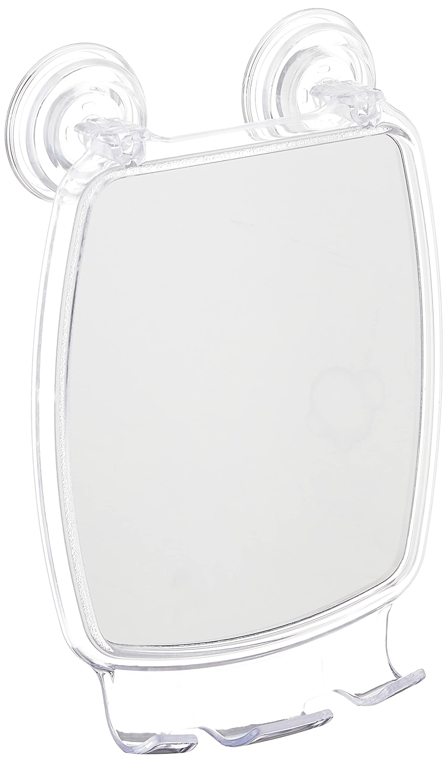 Photo 1 of iDesign Plastic Power Lock Suction Shower Shaving Mirror with Razor Holder, Fog-Free Mirror for Bathroom or Tub, 6.25" x 8.5" x 2.5", Clear