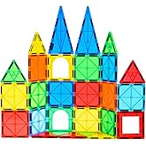 CuteTiger Magnetic Tiles, 64PCS Magnet Building Toys, Magnetic Building Set, Stacking Blocks, Perfect STEM Toys Gift for Kids Boys and Girls