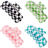 Checker Claws Schildpatt Haarklammern – Kariertes Gitterdesign, Rutschfester Griff, Große Haarspangen Für Frauen