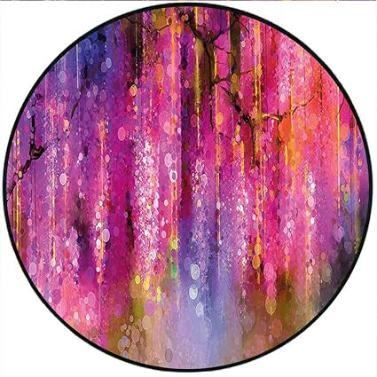 Amazon Com Short Plush Round Area Rug Blossom Cluster