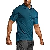 CQR Men's Polo Shirts, Tactical Short Sleeve Golf Performance Shirts, Lightweight Dry Fit UPF 50+ Pique