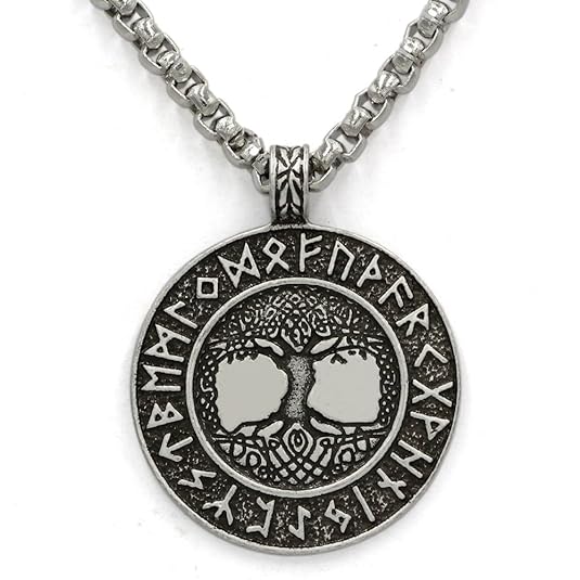 loveeindec nordischen Wikinger Runen Amulett Anhänger Halsband Baum des Lebens Runen Anhänger Halsband Nordic Talisman