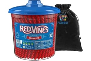 PickN Buy Original Red Licorice Vine Twists, Soft & Chewy Candy Tray With Bonus PickN Buy Bear Gummy Mesh Pouch (1 Pack, 3.5lb - Original Red)