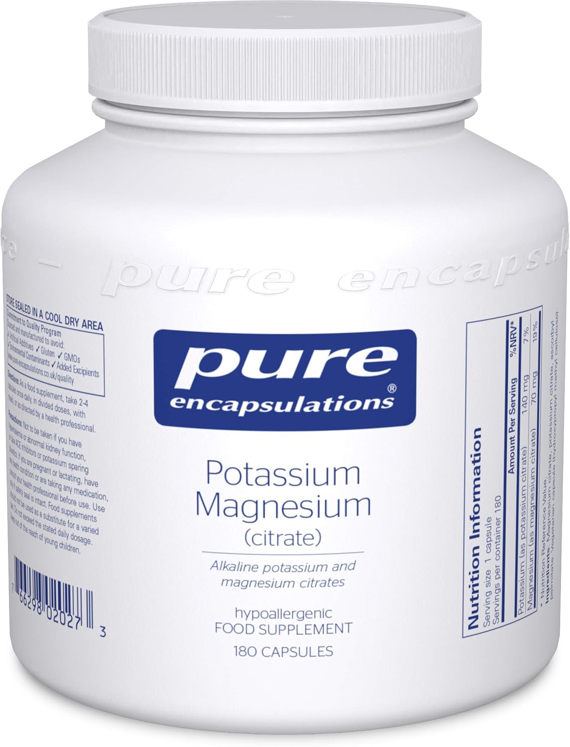 Pure Encapsulations Potassium Magnesium (Citrate), Electrolyte Combination for Blood Pressure Nerves and Muscles