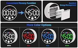 Large LED Digital Timer, Magnetic Countdown Loud