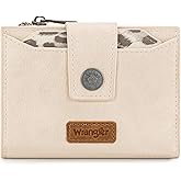Montana West X Wrangler Womens Wallet, Small RFID Blocking Wallets Bifold Leopard Print Compact Wallets with Removable ID Window