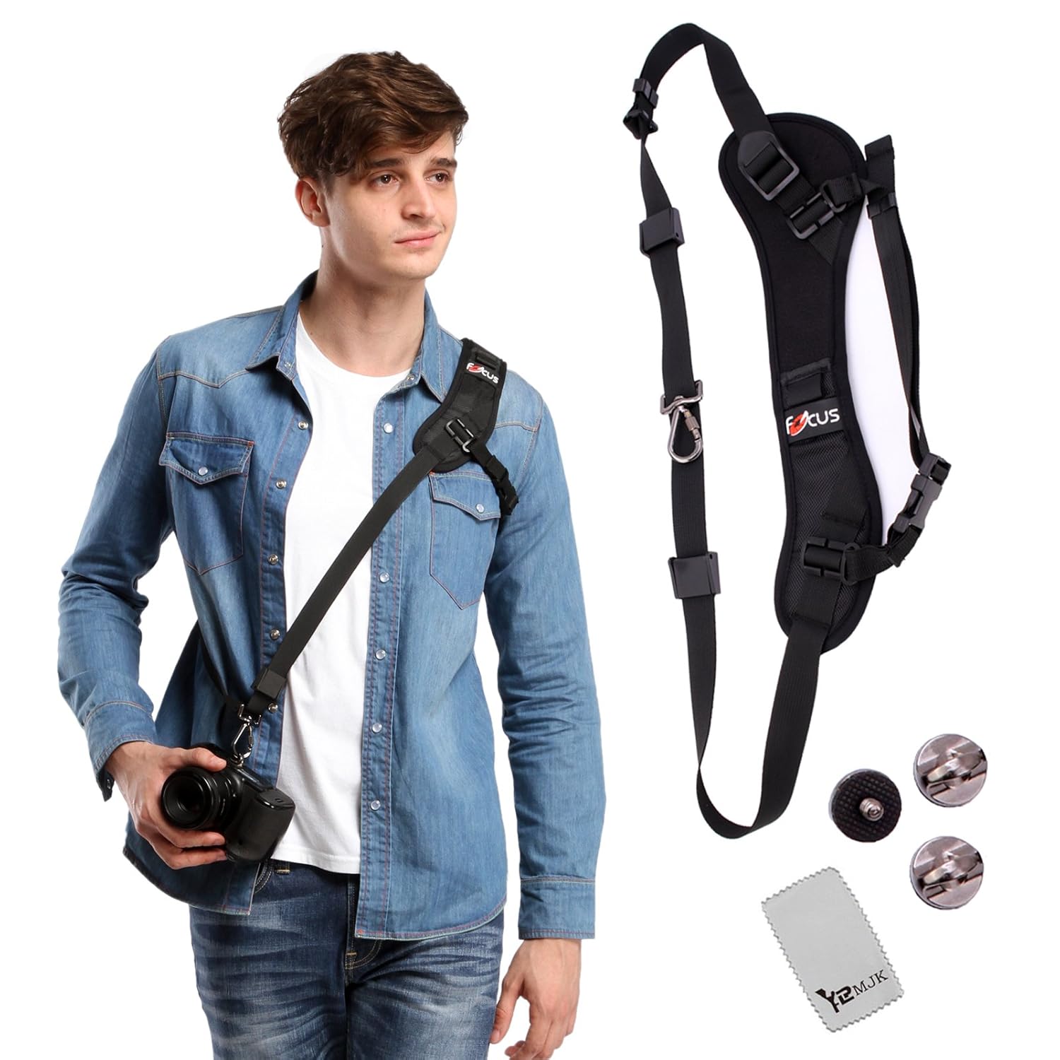 YRMJK camera strap Belt Quick Rapid Shoulder Sling Neck for Camera DSLR(Black)