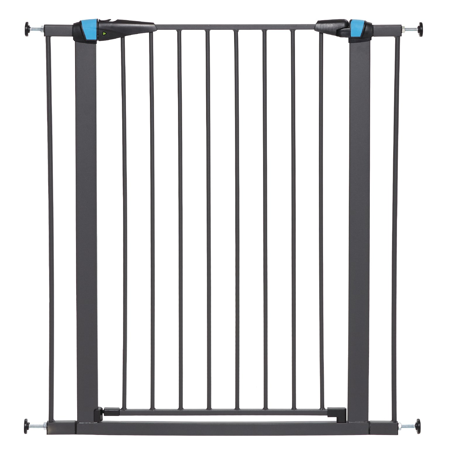 MidWest Homes for Pets Walk-Thru Steel Pet Gate w/Safety Glow Frame; 29" & 39" Tall Pet Gates in Soft White & Textured Graphite