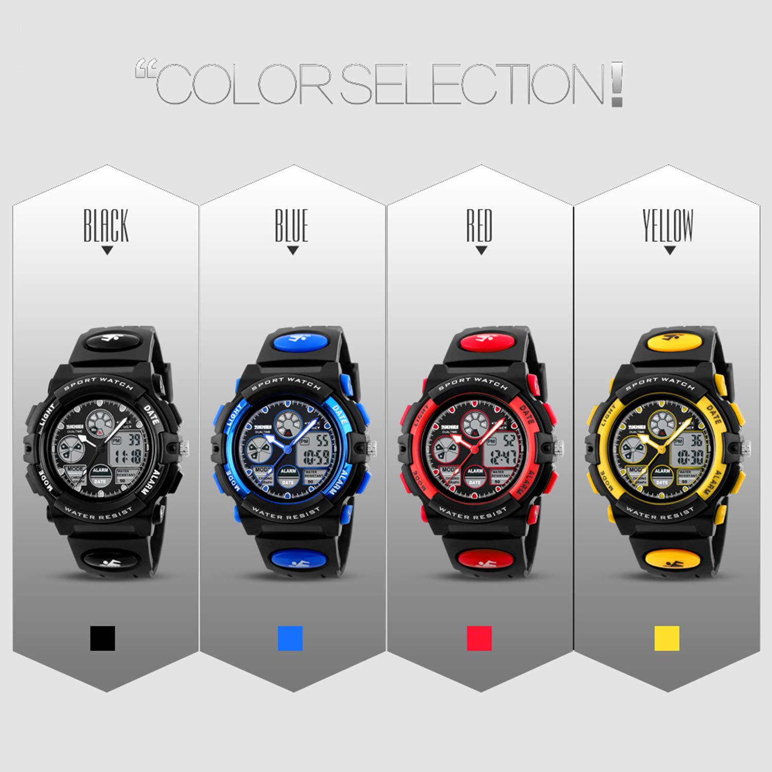 Dayllon Boys Watch,Kids Watch for 3-15 Year Old Boys,Digital Sport Outdoor Multi Function Waterproof with LED Alarm Calendar Analog Watch for Kids - Kids Gifts