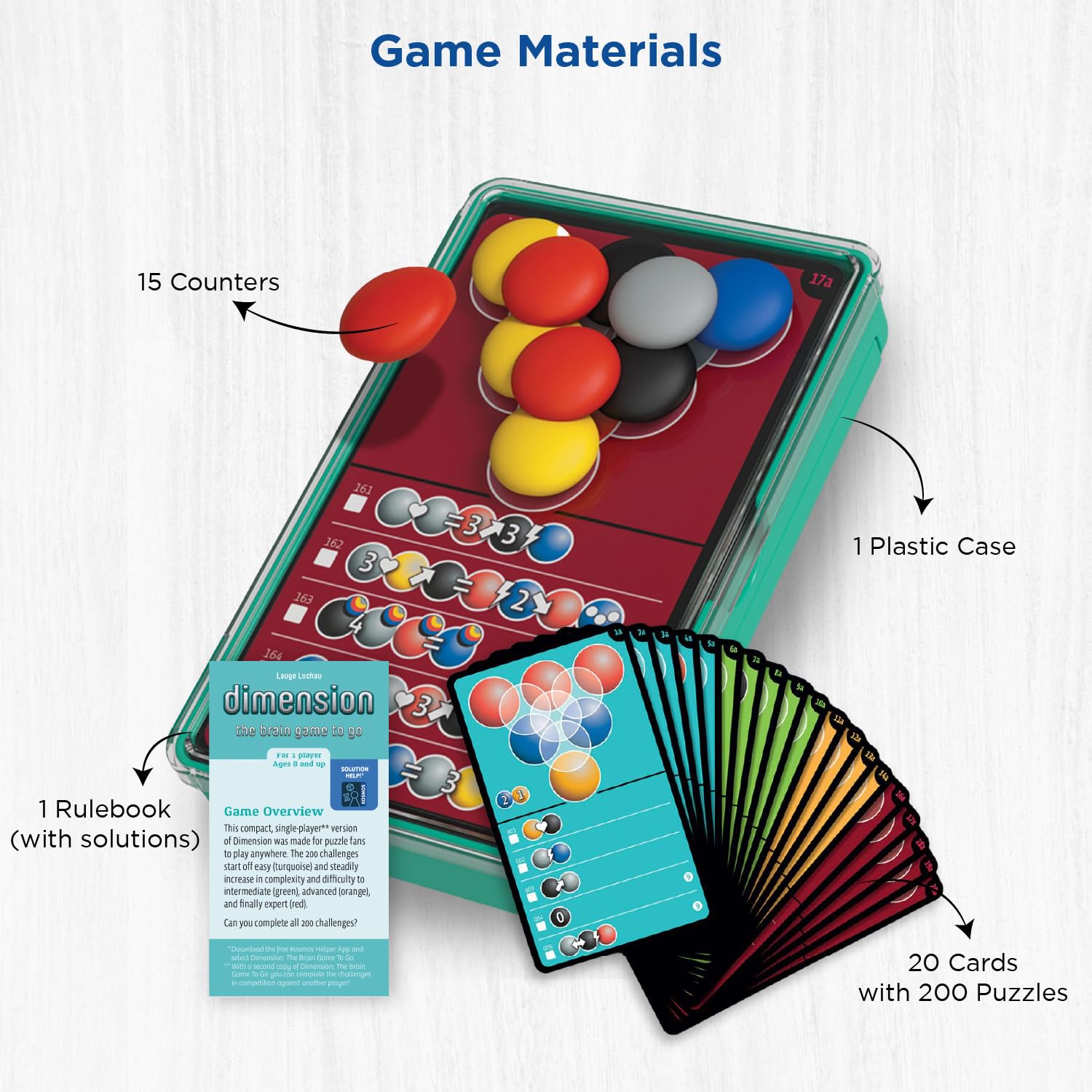 Dimension: The Brain Game to Go | Brainteasers |Puzzles| Solo Games | 1 Player | Dimension | Stacking Game | Kosmos Game