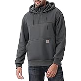 TUAOVA Men's Fashion Hoodies Sweatshirts Loose Fit Heavyweight Quarter-Zip Sweatshirt Fleece-Lined Pullover