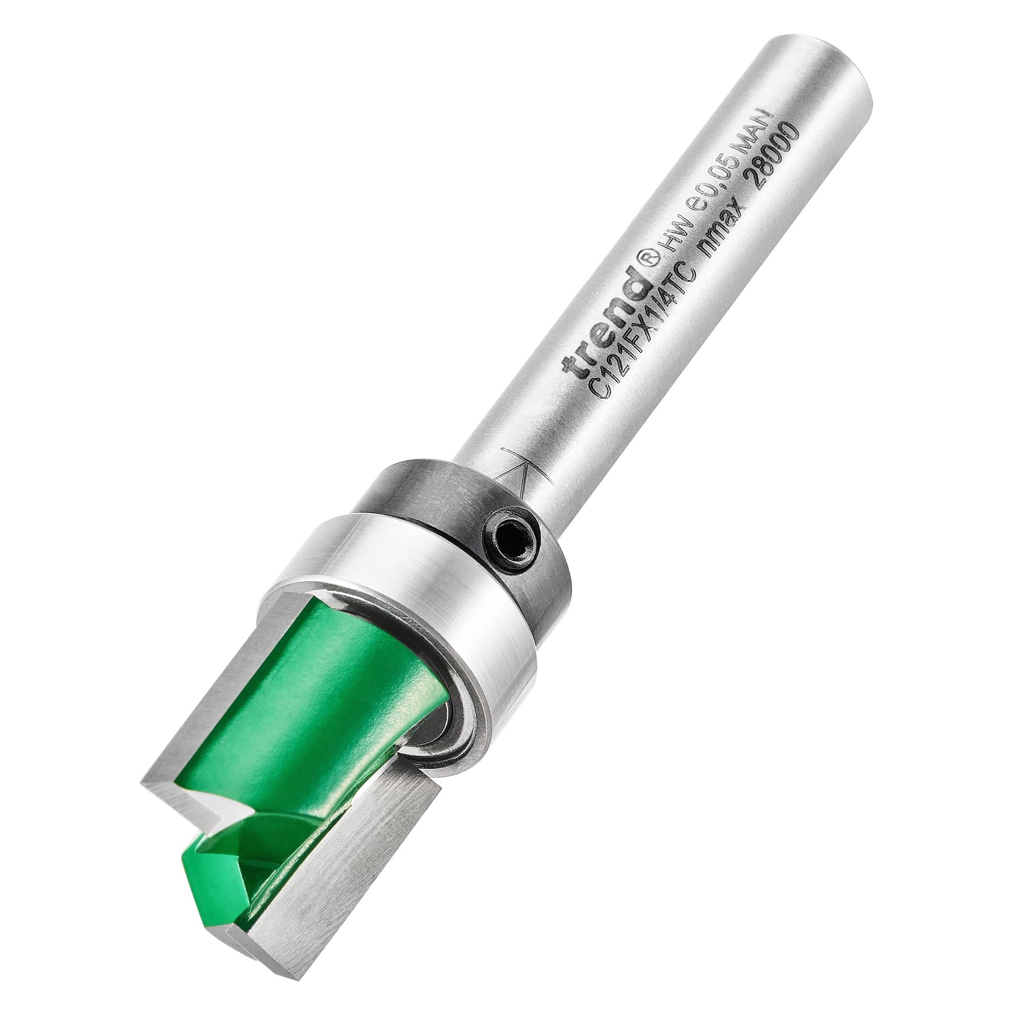 Trend CraftPro Guided Profiler Router Cutter Bit, 1/4 Inch Shank, 12.7mm Cut Diameter & 12.7mm Cut Length, Tungsten Carbide Tipped, C121FX1/4TC