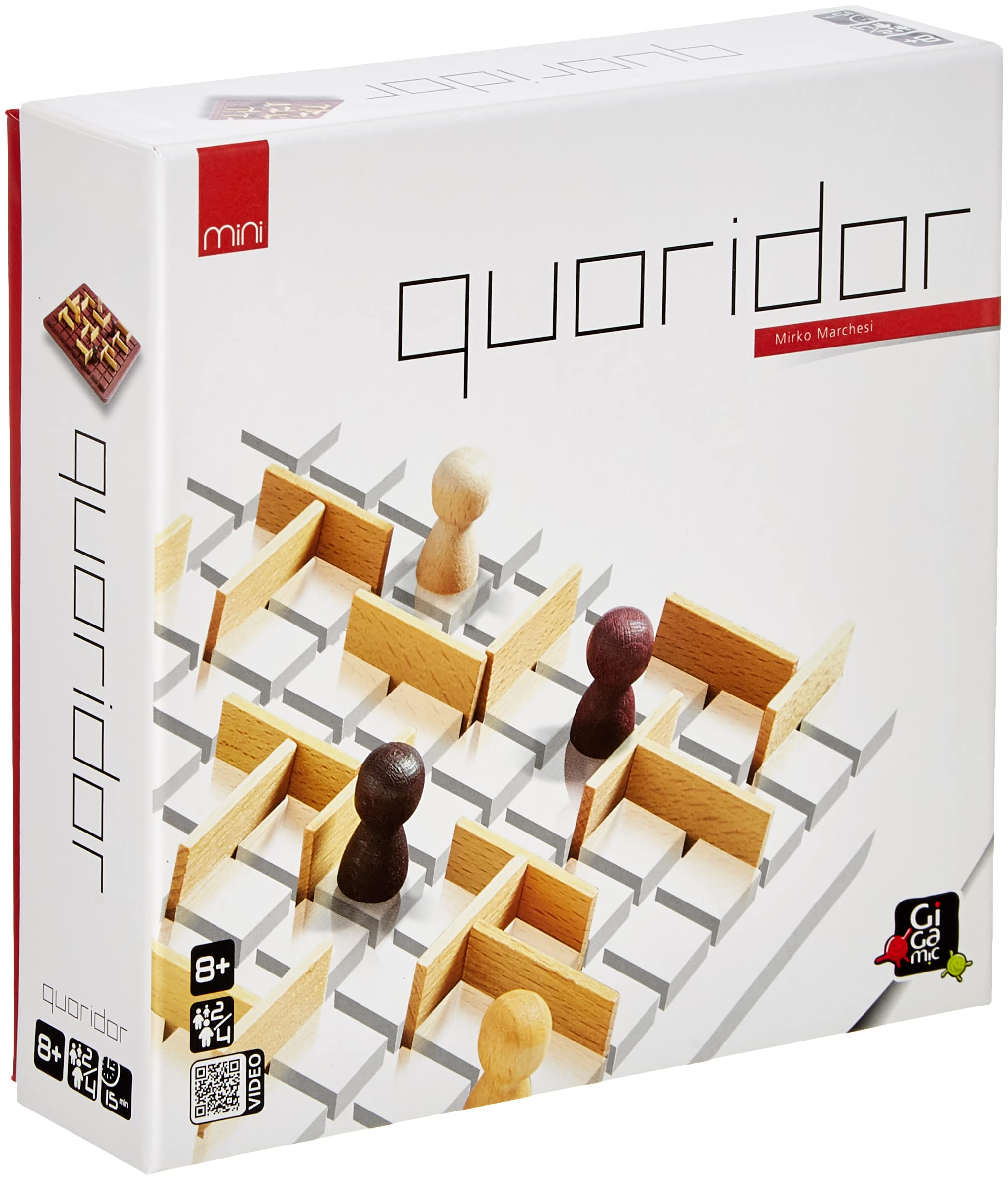GIGAMIC Quoridor Mini Board Game: Strategy Family Game for 2-4 Players, Ages 8+