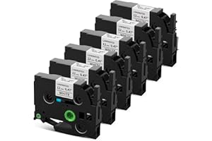 Pillex TZe-231 TZe TZ Tape 12mm 0.47 Laminated White AZe Label Tape Replace for Brother Label Maker Tape TZe231 Work with Brother P Touch Label Maker PT-D210 PT-H110 PT-D220 PT-D400 D600 D610BT 6-Pack