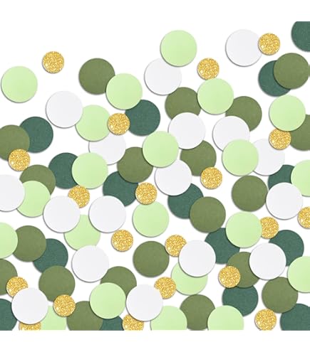 Lot De 400 Confettis Verts Et Dorés Sauge Pour Fête De