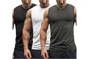 COOFANDY Men's 3 Pack Workout Tank Tops Gym Muscle Tee Bodybuilding Fitness Sleeveless T Shirts