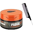intense Fudge Professional SCULPT SHAPER (Newest 2024-2025 Version - Formerly FUDGE HAIR SHAPER) Medium Hold Texturizing Cream, Semi-Matte Finish (w/ SIeekshop Steel Pin Rat Tail Comb) Hair Paste, Gel, Pomade, Cream (2.64 oz / 75g (PACK OF 1))