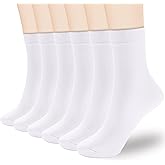 Corlap Women's Thin Above Ankle Socks - 6Pairs Cotton Casual Bootie Dress Crew Socks