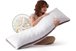 Decroom Memory Foam Body Pillow for Adults, Ultra-Soft Full Body Pillow with Diamond Quilted Cover, Support for Side Sleepers - Machine Washable, 20x54 Inch, White