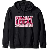 Legally An Adult Technically Funny Teen Gifts 18th Birthday Zip Hoodie