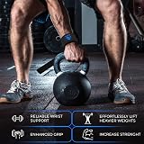 WFX Weight Lifting Straps Wrist Support Padded Neoprene Black view 6