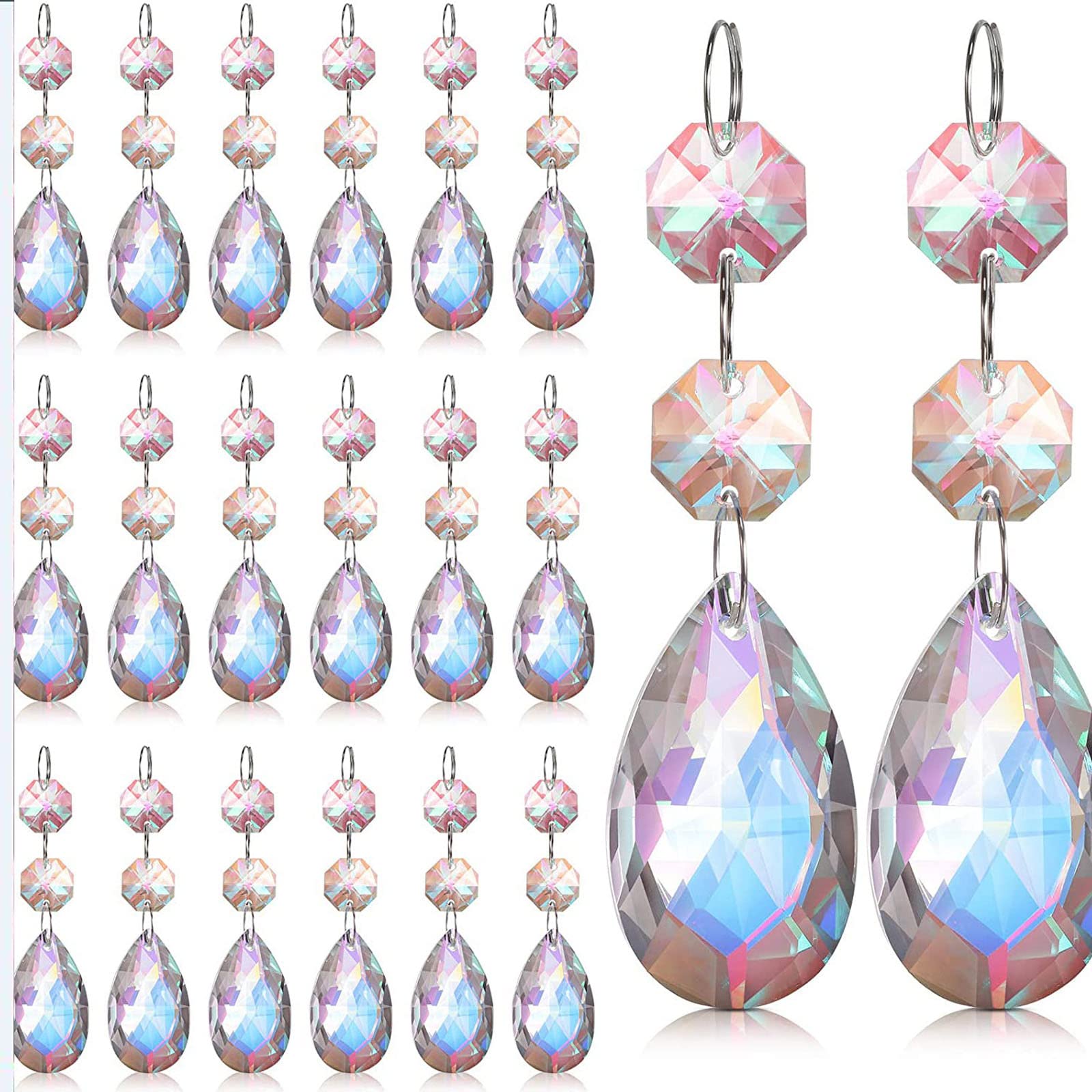 2pcs Crystal Drop Sun Catchers，Prisms Suncatchers for Windows Geometric for Hanging Glass Rainbow Suncatcher Glass Crystal Suncatcher Pendant Feng Shui Wedding Home Window Ornament