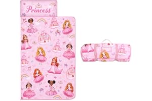 Nap Mat for Toddlers Kids Girls-Pillow,Mat,Blanket All in One-Kids Sleeping Bag for Bedroom Nursery Travel,Gift for Birthday 