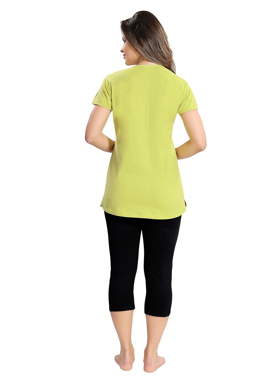 av2 women's cotton maternity and feeding night dress