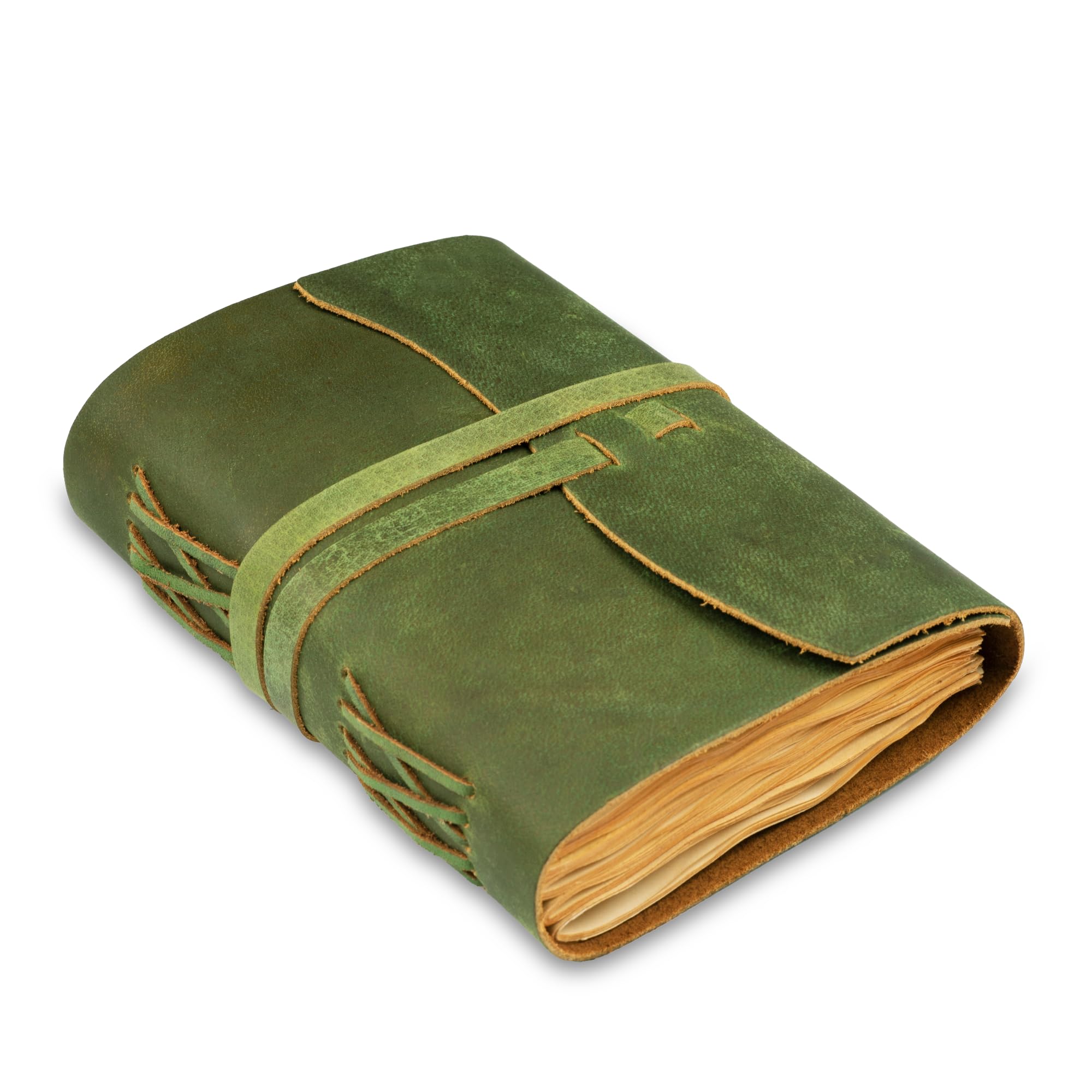 LEATHER VILLAGE Leather Bound Journal - Green, 7"X5", 220 Pages - Vintage Blank Paper Diary for Writing, Drawing, Sketchbook, and Travel Notebook - Ideal for Women and Men — image 1