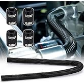 Hypertune Universal 48" Stainless Steel Radiator Flexible Coolant Water Hose Kit With 4pcs Clamp Black